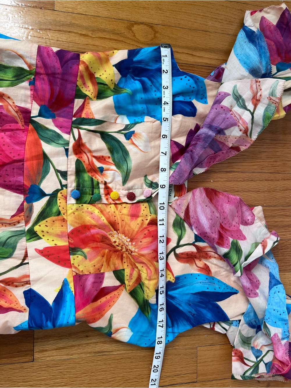FARM Rio Multicolor Floral Ruffle Midi Dress L - Picture 8 of 16